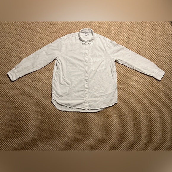 Madewell | White Button Down Shirt ‘Drapey Oversized Boyshirt Pure White | Small - Picture 6 of 13